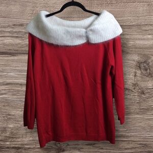 Berek red Mrs. Claus/Christmas/holiday sweater. Large.